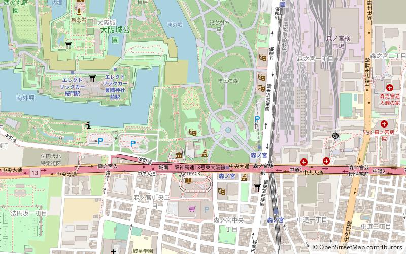 Osaka Castle Bandshell location map