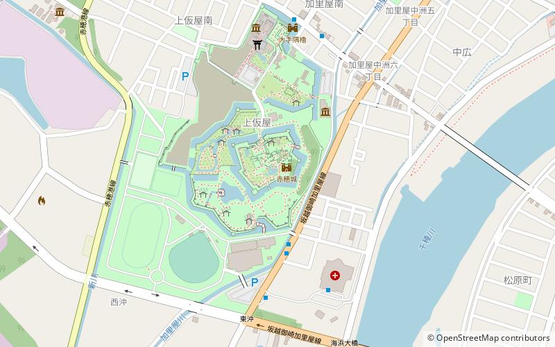 Akō Castle location map