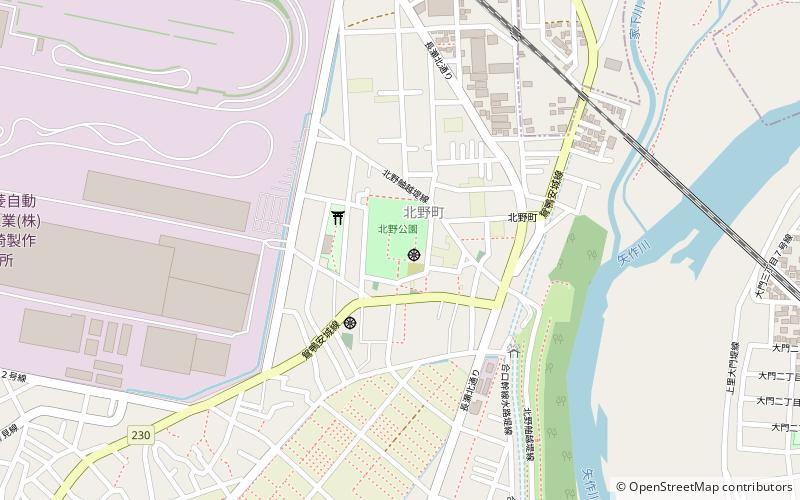 Kitano temple ruins location map