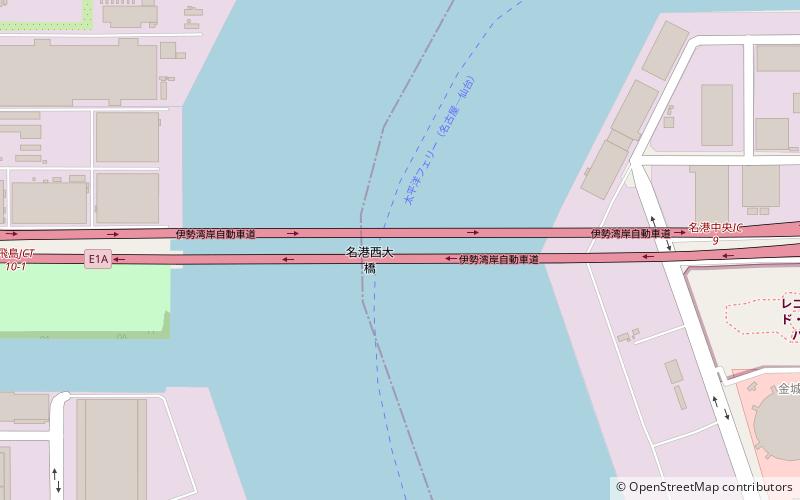 Meiko Nishi Ohashi roadway bridges location map