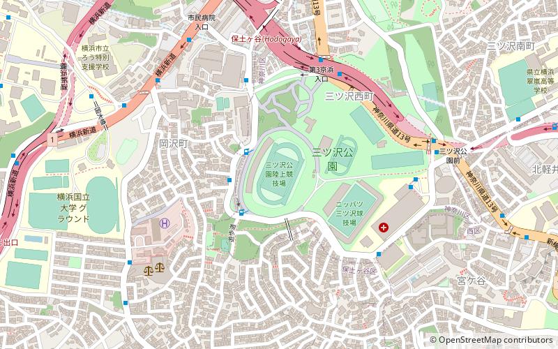 Yokohama Mitsuzawa Athletic Stadium location map