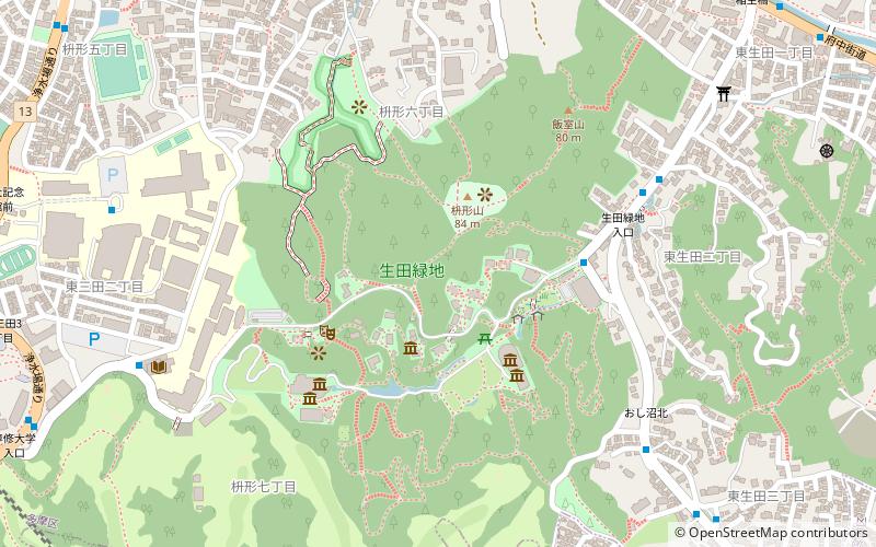 Ikuta Ryokuchi Park location map