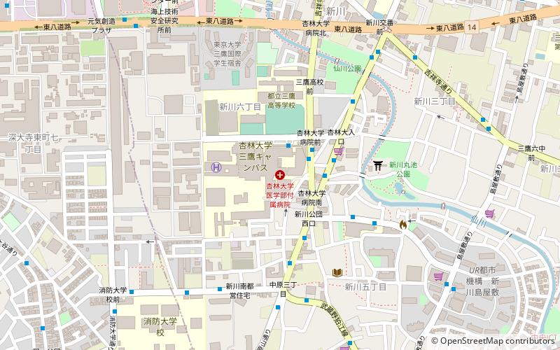 Universidad de Kyorin location map