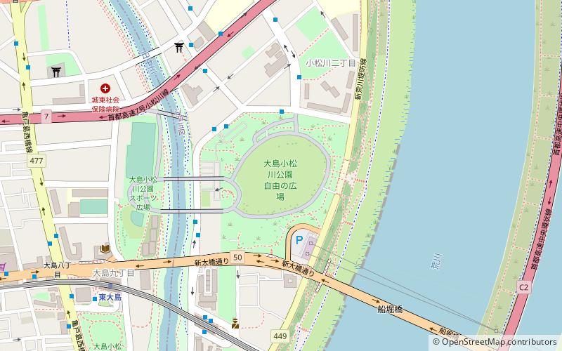 Ojima Komatsugawa Park location map