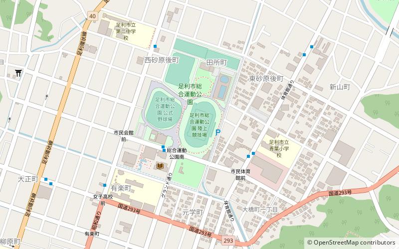 Ashikaga Athletic stadium location map