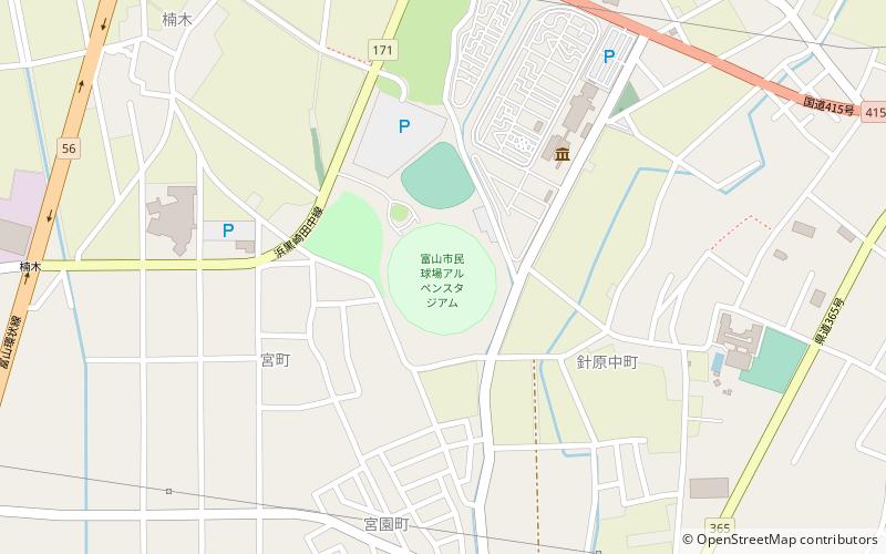 Toyama Municipal Baseball Stadium Alpen Stadium location map
