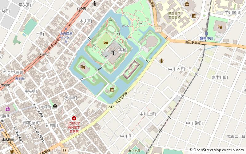 Takaoka Castle location map