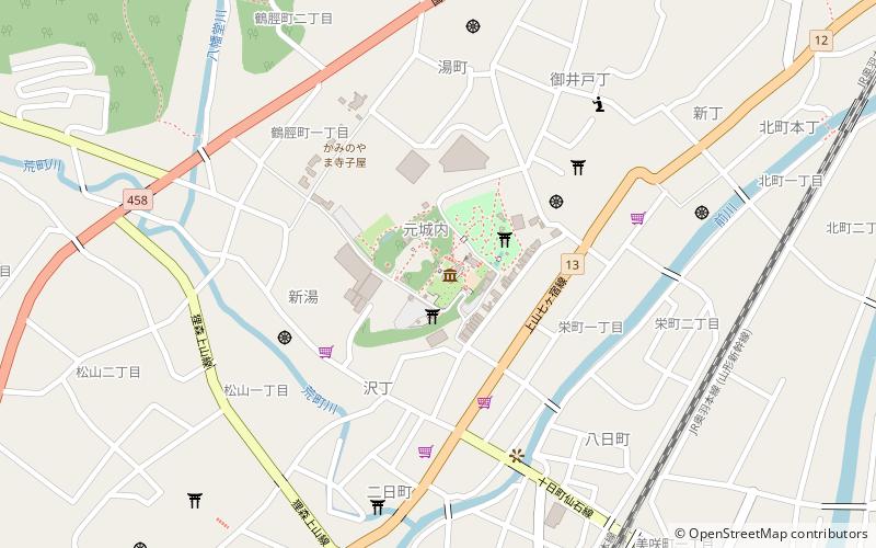 Kaminoyama Castle location map