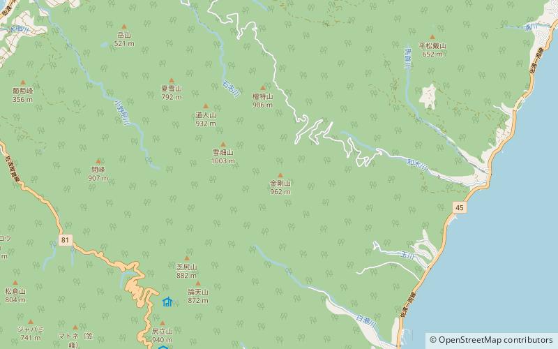 mount kongo parc quasi national de sado yahiko yoneyama location map