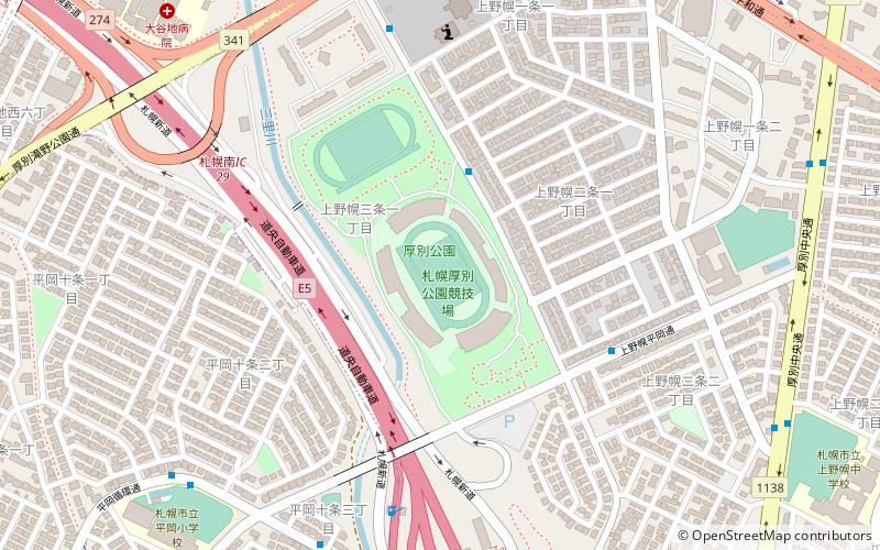 Sapporo Atsubetsu Park Stadium location map