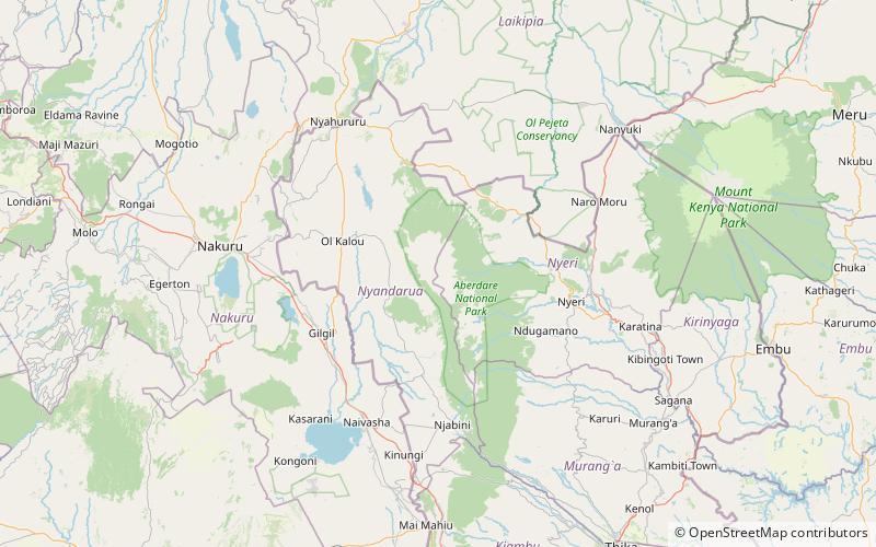 mount satima park narodowy aberdare location map