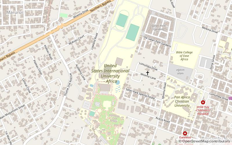 united states international university africa nairobi location map