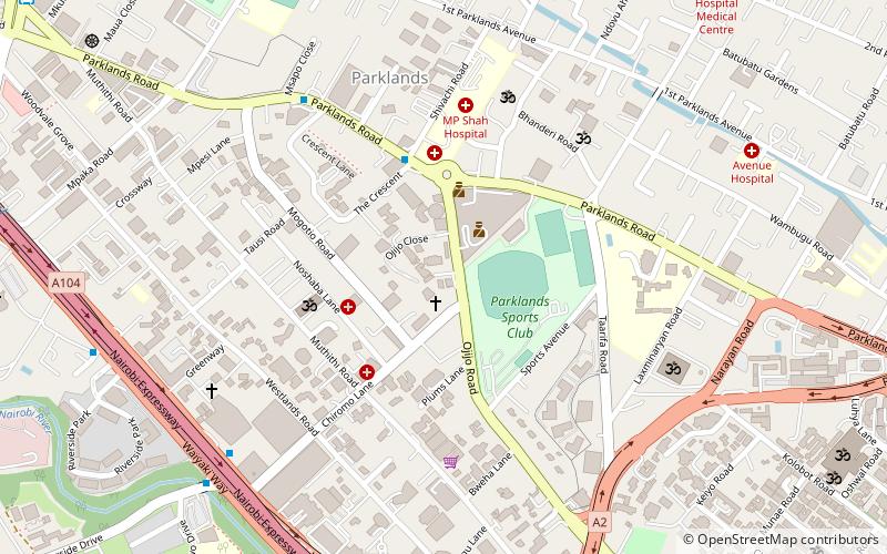 Westlands location map