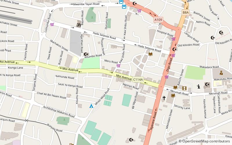 Moi Avenue location map