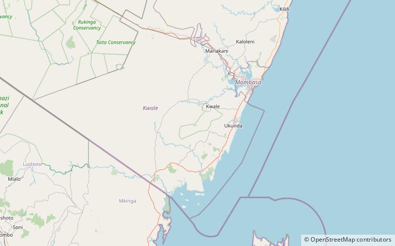 mwaluganje elephant sanctuary shimba hills nationalreservat location map