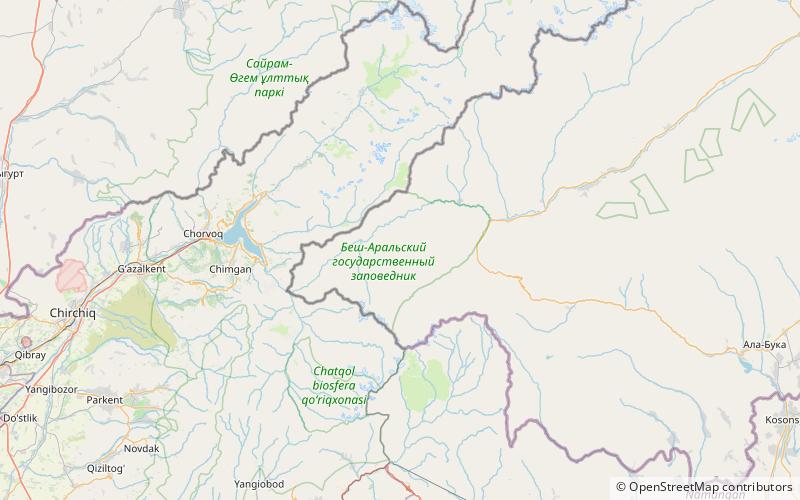 chil ustun besh aral state nature reserve location map