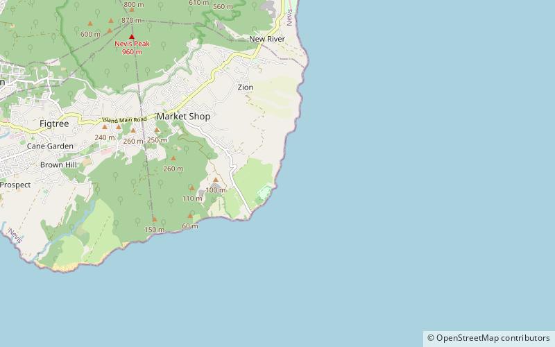windward beach nevis location map