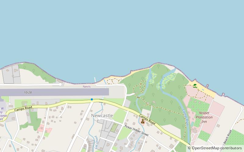 newcastle beach nevis location map