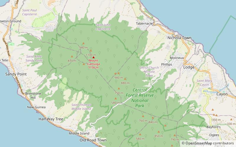 verchilds peak saint christophe location map