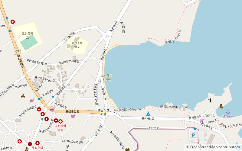 pyoseon beach jeju island location map