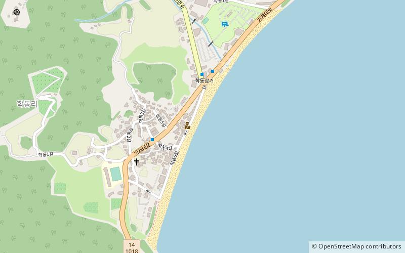 hakdong pebble beach geojedo location map