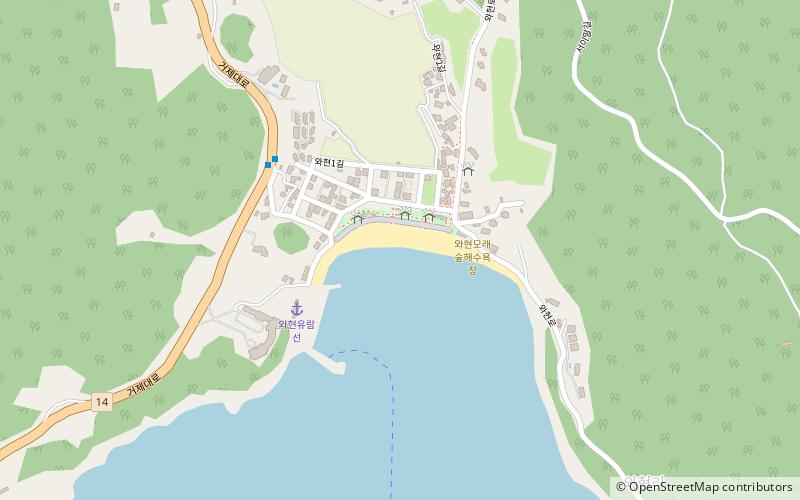 wahyeon beach geojedo location map