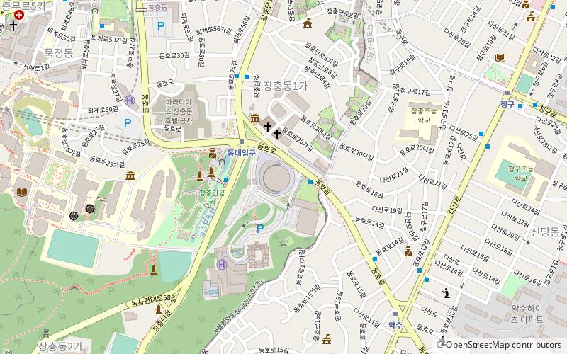 Jangchung Arena location map