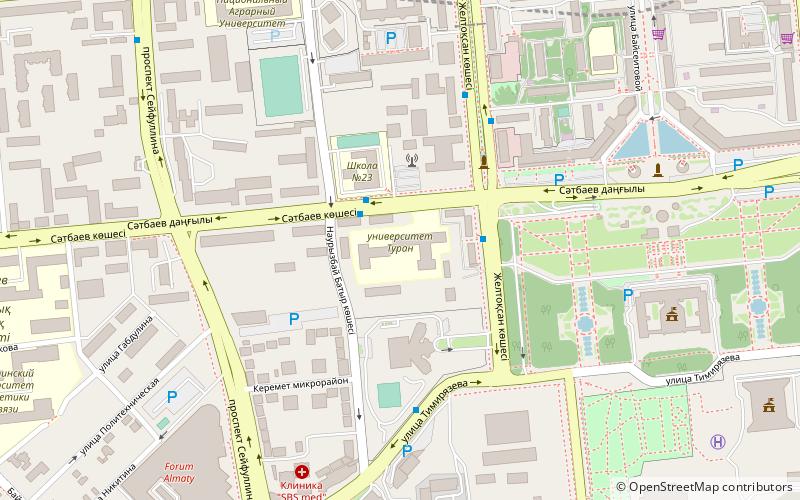 turan university almaty location map