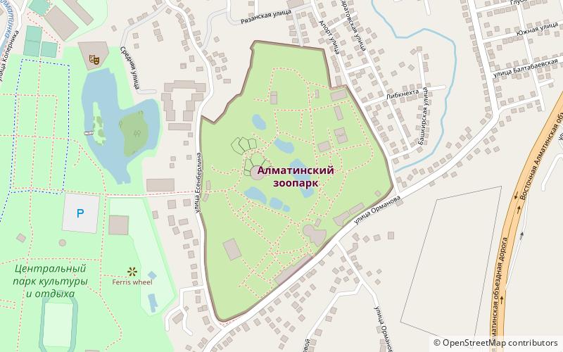 Almatinskij zoopark location map