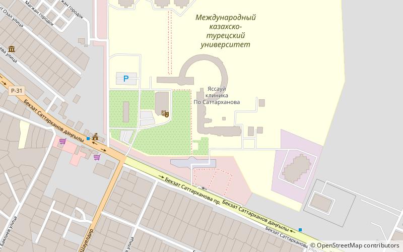 ahmet yesevi university turkestan location map