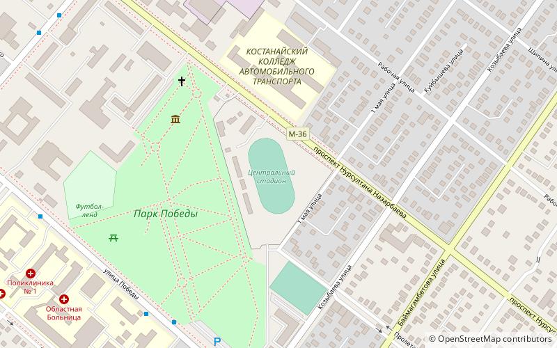 kostanay central stadium kostanai location map