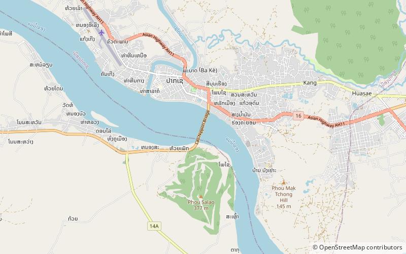 lao nippon bridge pakse location map