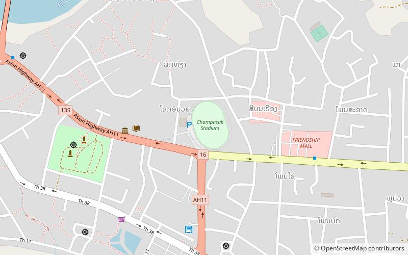 champasak stadion pakse location map