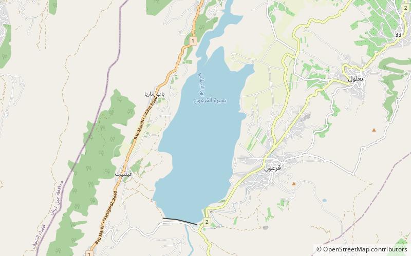 Lake Qaraoun location map
