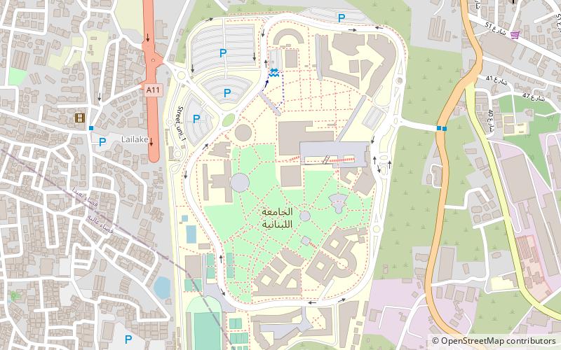 lebanese university beirut location map