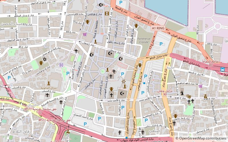 st elias cathedral bejrut location map