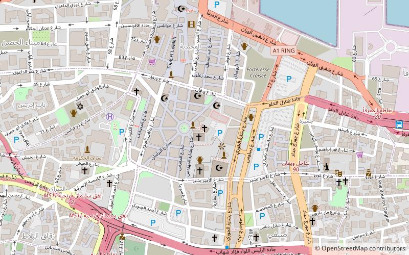 cathedrale saint elie de beyrouth location map