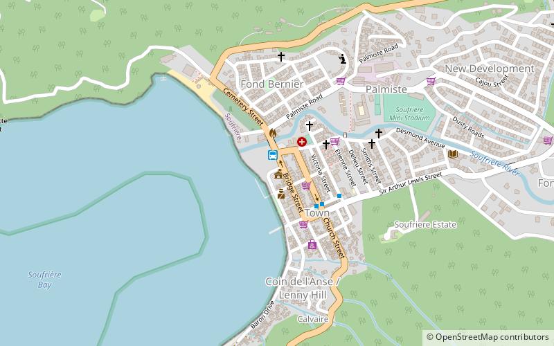 soufriere town hall location map