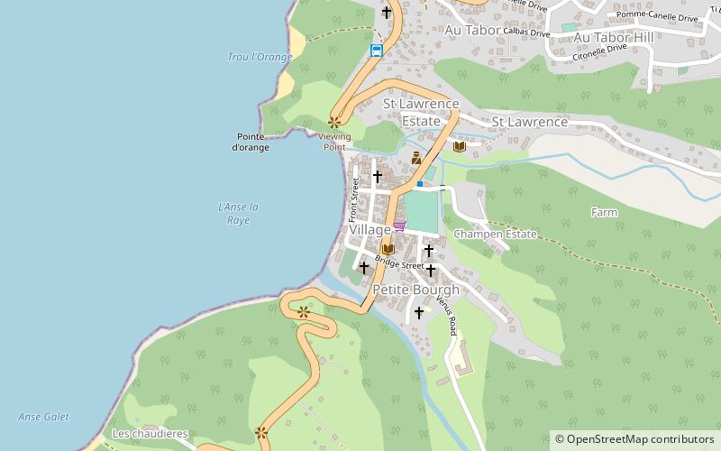 anse la raye village square marigot bay location map