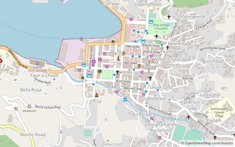 Cathedral Basilica of the Immaculate Conception in Castries location map