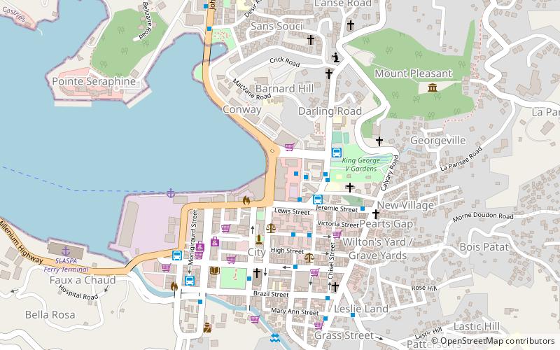 Castries Market location map