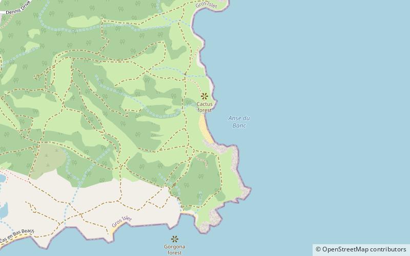donkey beach distrito de gros islet location map