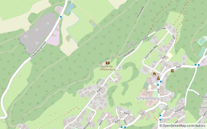 burgruinie unterer schellenberg location map