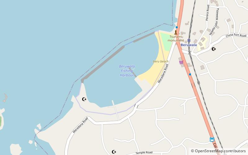 beruwala harbour location map