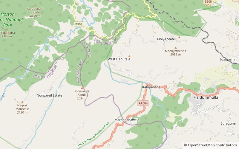 Bambarakanda-Wasserfall location map