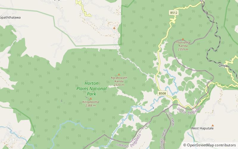 kudahagala horton plains nationalpark location map
