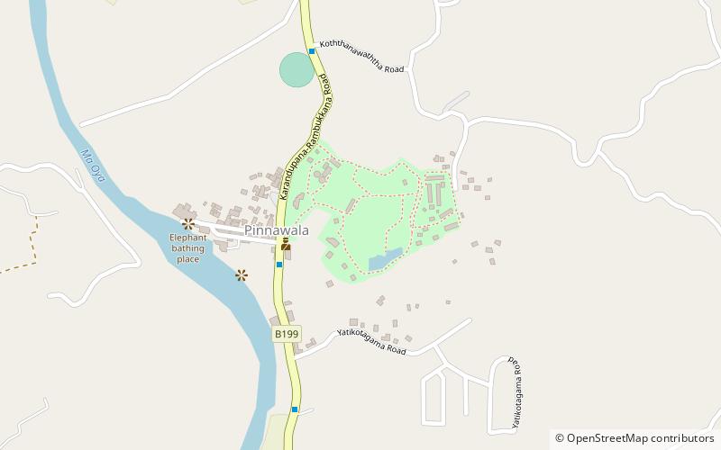 pinnawala open zoo location map