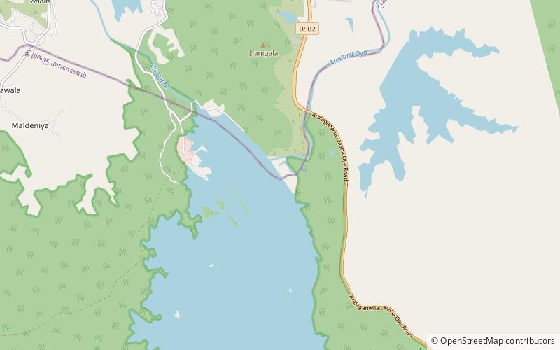 Maduru Oya Dam location map