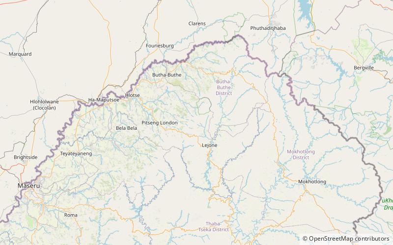 Ts’ehlanyane-Nationalpark location map