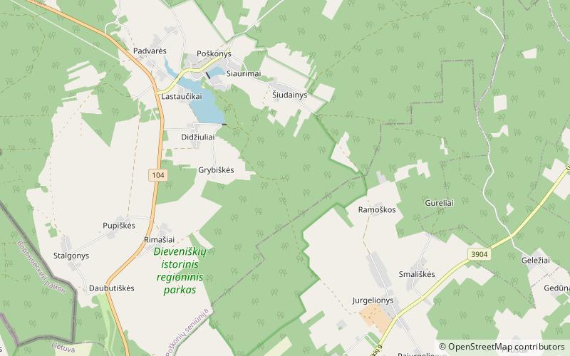 Grybiškių pušis location map